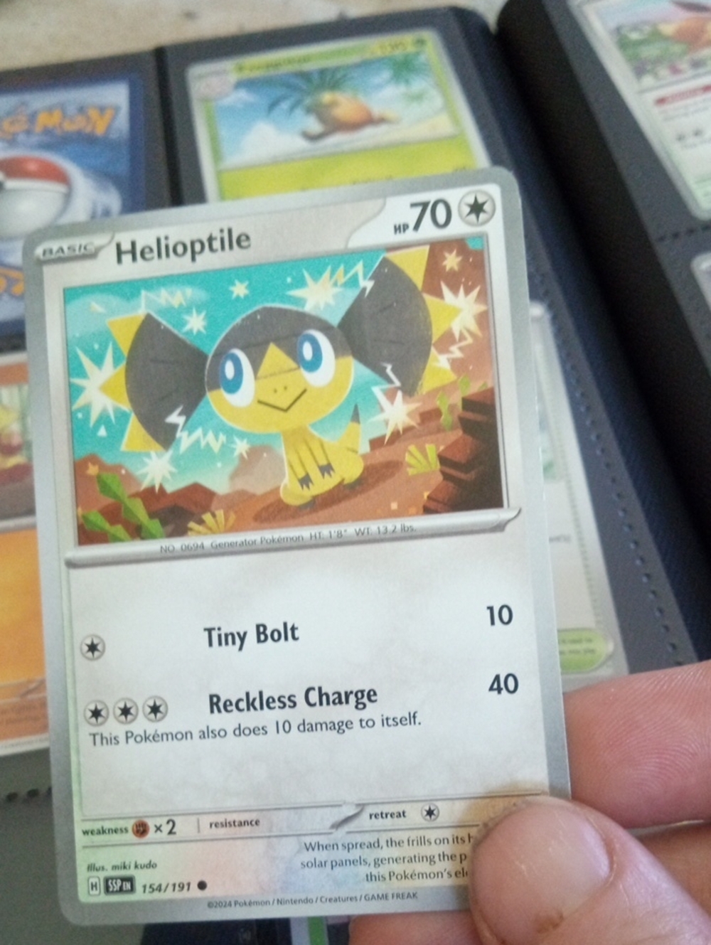 Pokemon Helioptile Trading Card - Yellow, Blue, Black